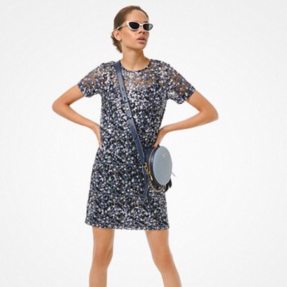 Floral Sequined T-Shirt Dress ALL SIZES AVAILABLE!